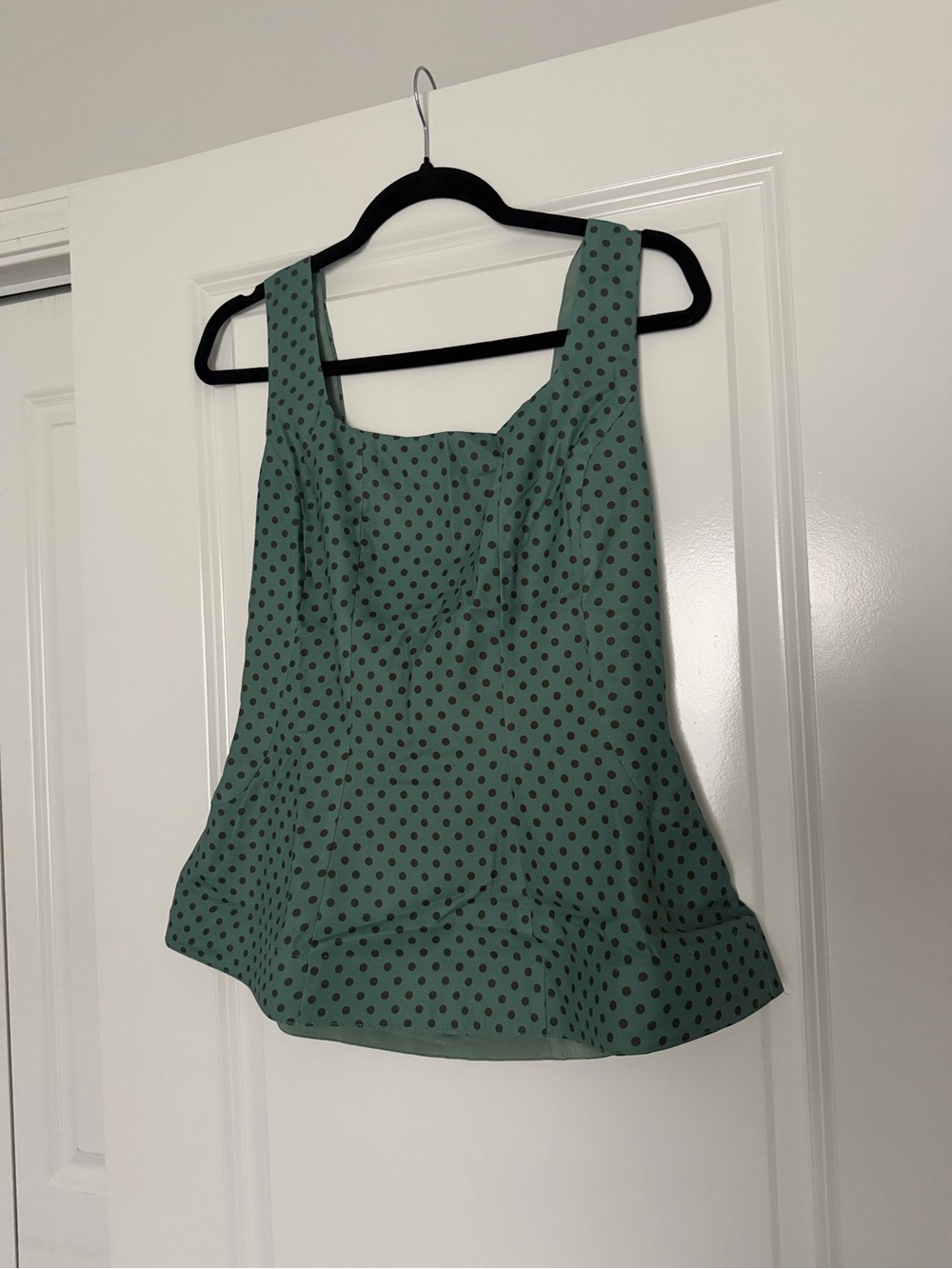 Fashion Nova Green Polka Dot Square Neck Tank